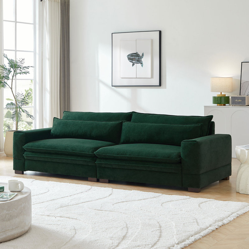 若者に人気のブランド 104.72'' Run® Latitude Mid-Century Modern Couch Sofa 帽子